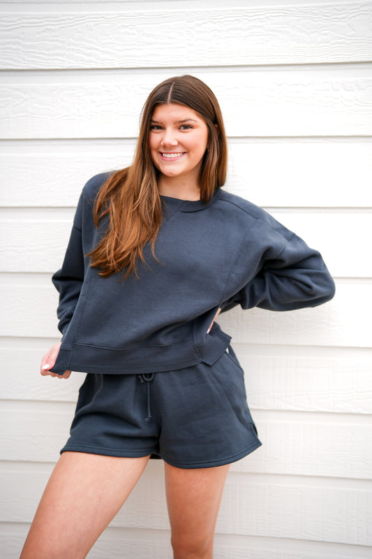The Relaxed Crew - Charcoal - Southern Belle Boutique