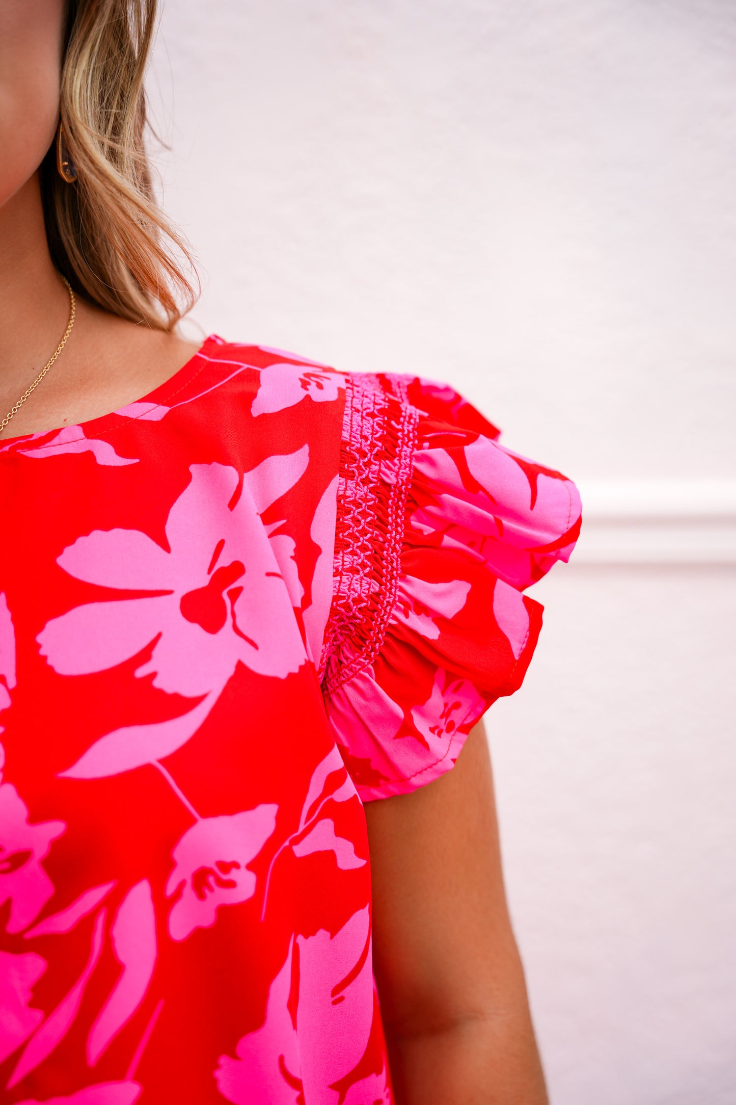 Red Ruffled Cap Sleeve Top - Southern Belle Boutique