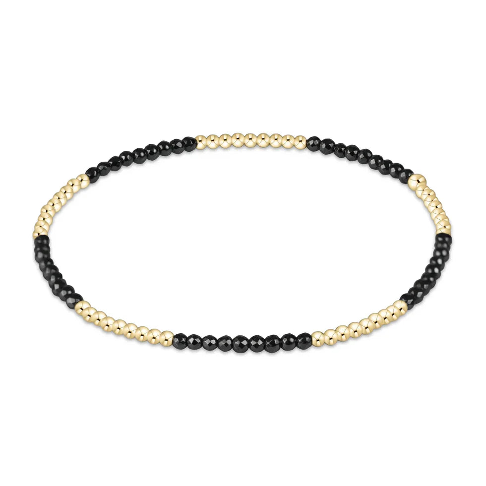 Blissful Pattern 2MM Bead Bracelet - Faceted Hematite