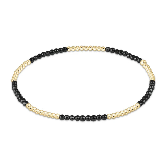 Blissful Pattern 2MM Bead Bracelet - Faceted Hematite