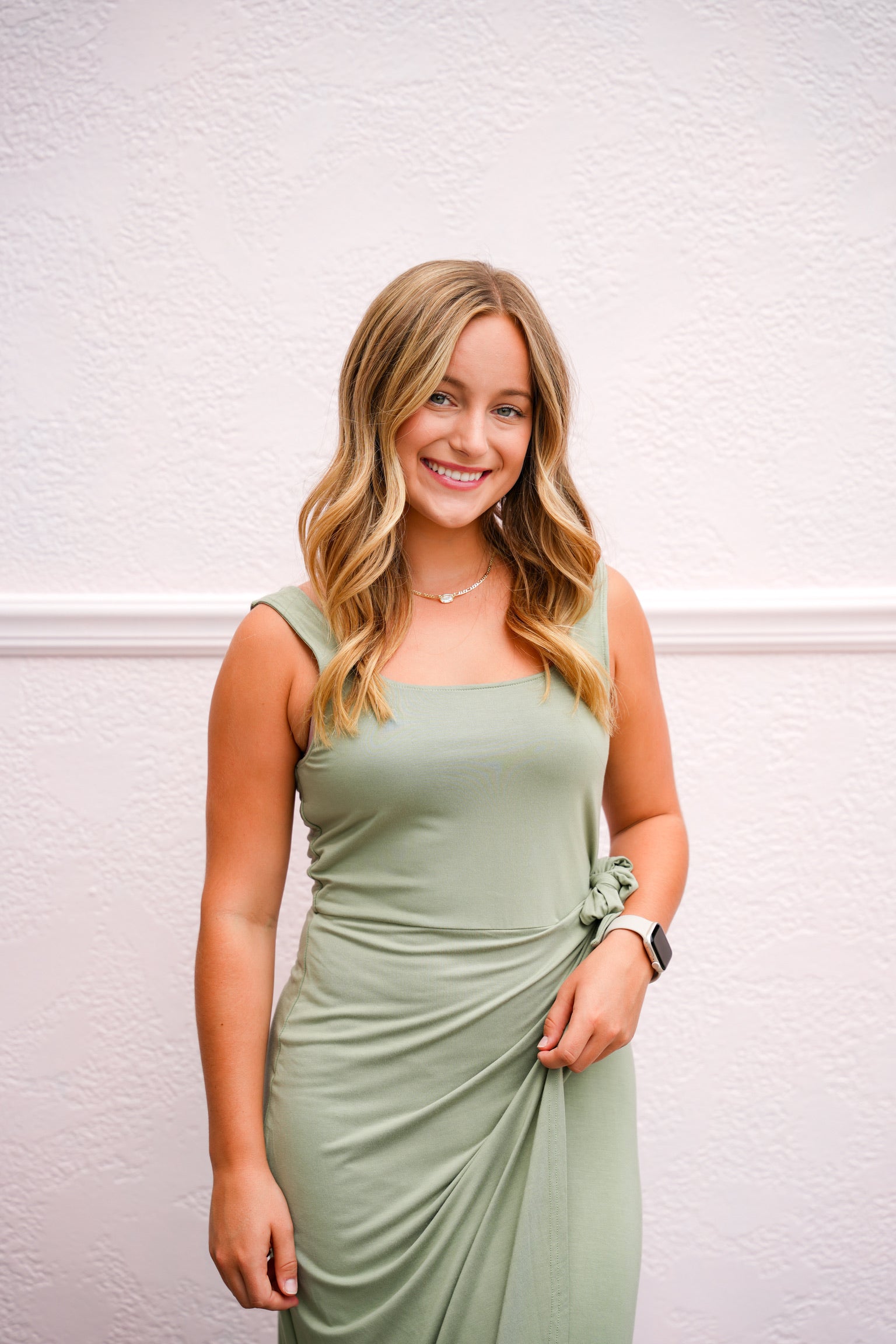 Sage Midi Solid Dress - Southern Belle Boutique