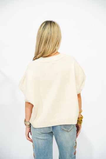 Dropeed Shoulder Sweater - Natural - Southern Belle Boutique