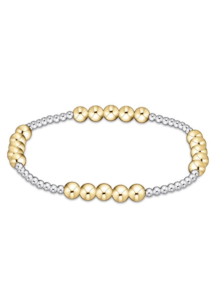 Classic Blissful Pattern 2.5mm Bead Bracelet - 5mm Mixed Metal