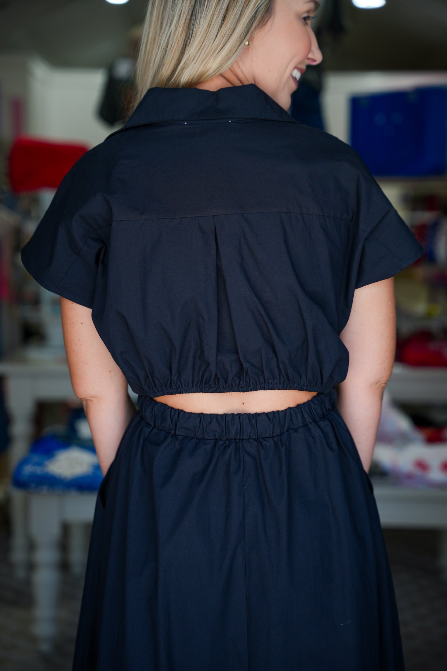 Black Open Back Midi Dress - Southern Belle Boutique