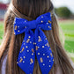 Game Day Charms Bow Clip - Blue - Southern Belle Boutique