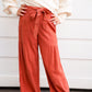 Brick Gathered Detail Wide Leg Pant
