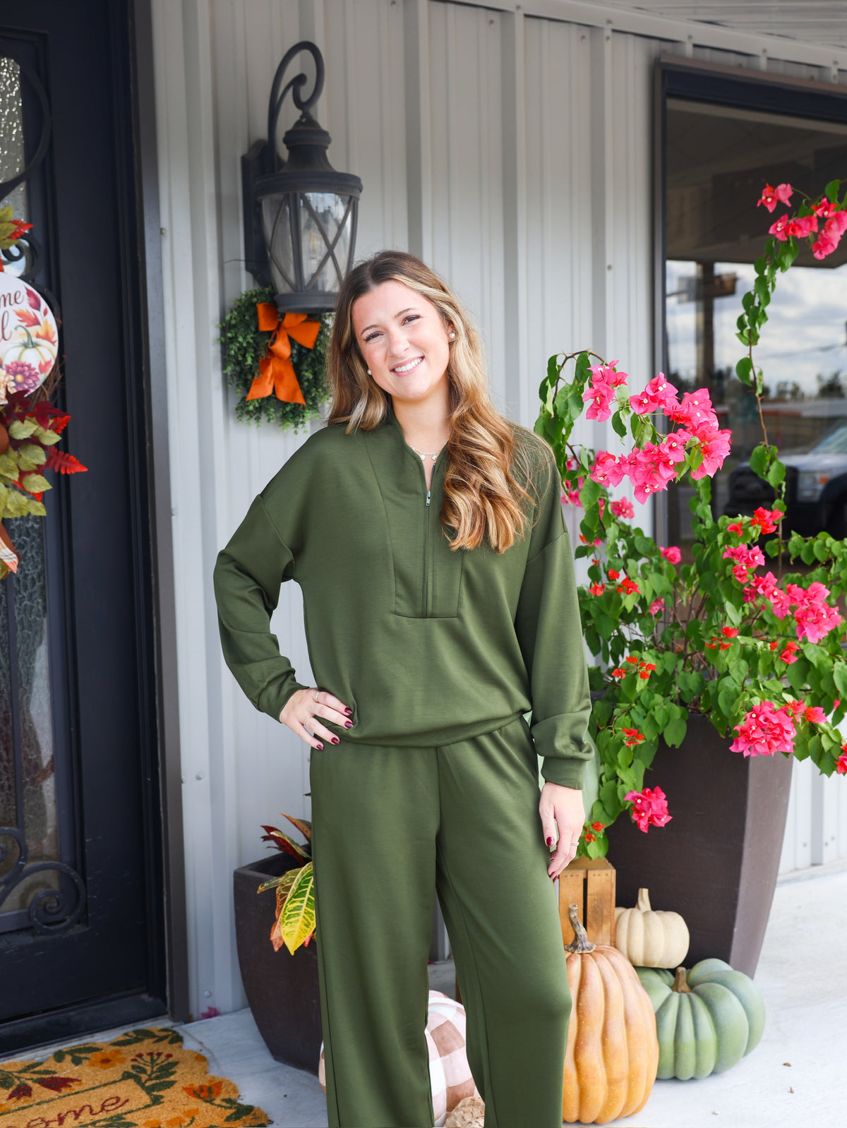 Olive Green Lounge Pant Set