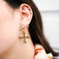Gold Mini Western Cross Earrings