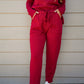 Malibu Essential Tapered Lounge Pants - Garnet Red