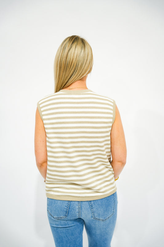 Havanna Striped Sweater Tank - Southern Belle Boutique