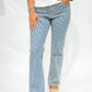 Kelsey High Rise Ankle Flare - Navy/Ivory Striped - Southern Belle Boutique
