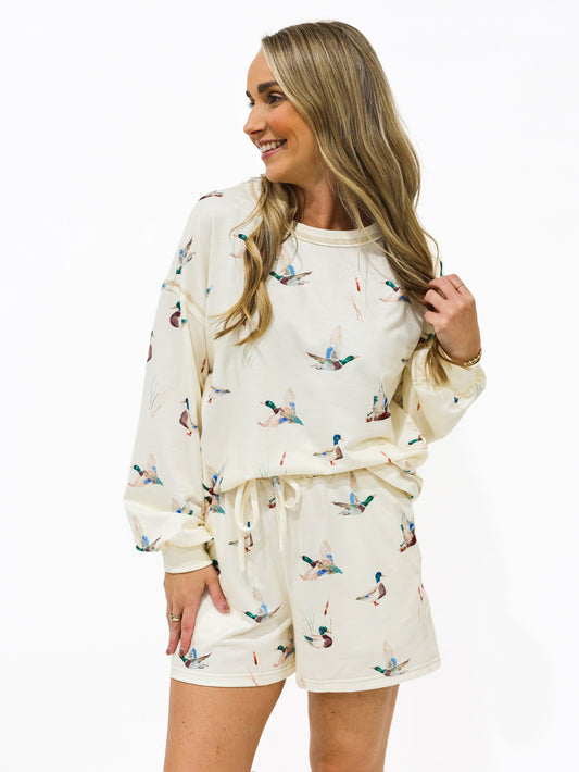 Mallard Long Sleeve Short Set - Southern Belle Boutique