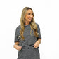 Black Striped Lounge Short Set