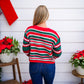 Red Color Stripe Holiday Christmas Sweater