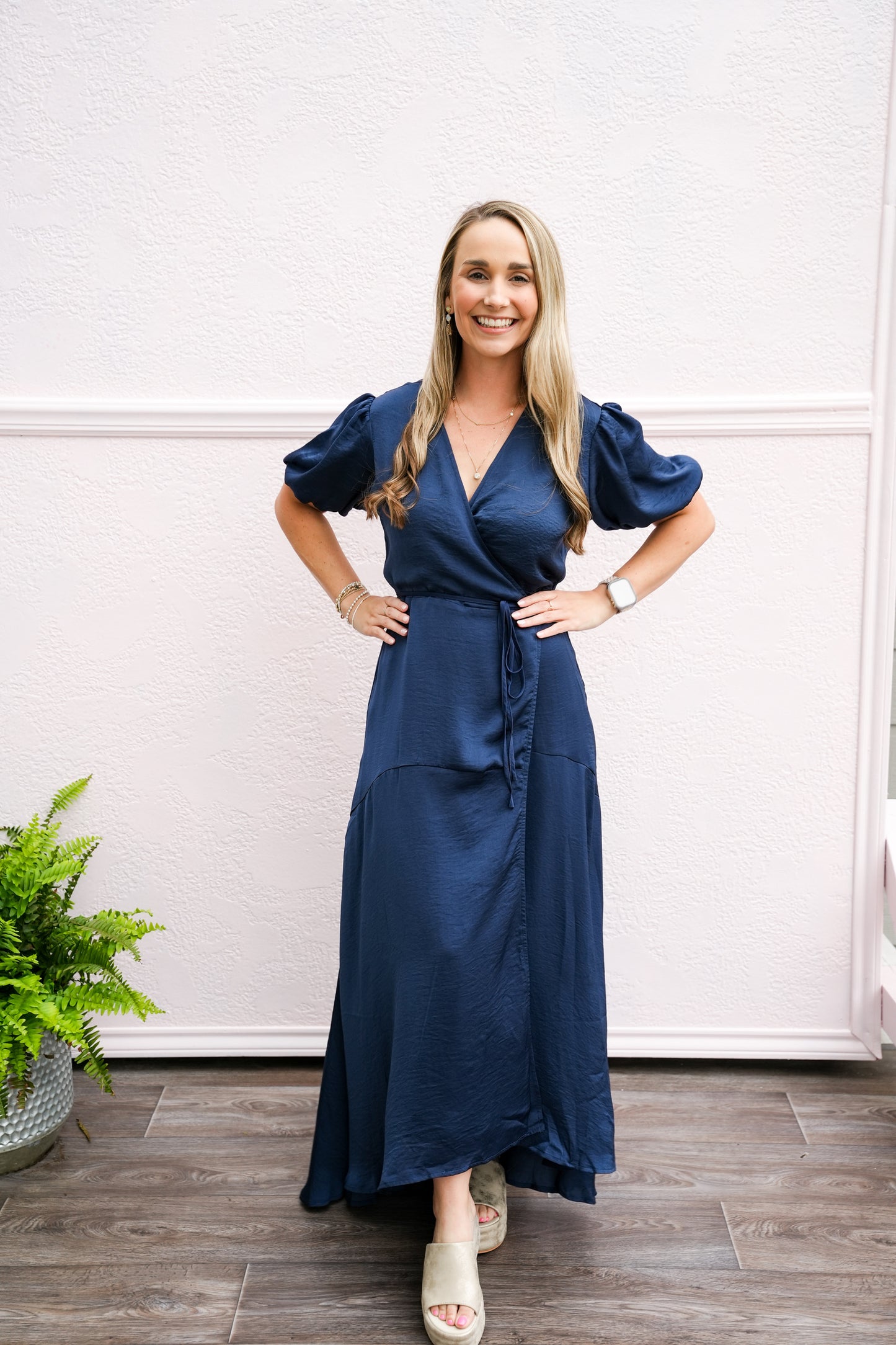 Navy Long Dress - Southern Belle Boutique
