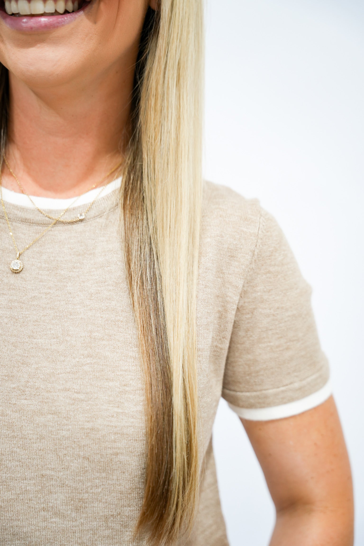 Taupe Layered Knit Top - Southern Belle Boutique