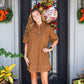 Polka Dot Denim Dress - Brown