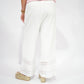 Chantel Eyelet Hem Pants - Off White - Southern Belle Boutique