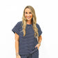 Navy Blue Striped Pant Set