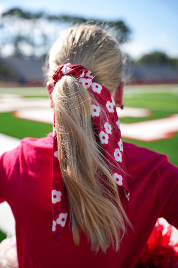 Floral Hair Scarf - Red - Southern Belle Boutique