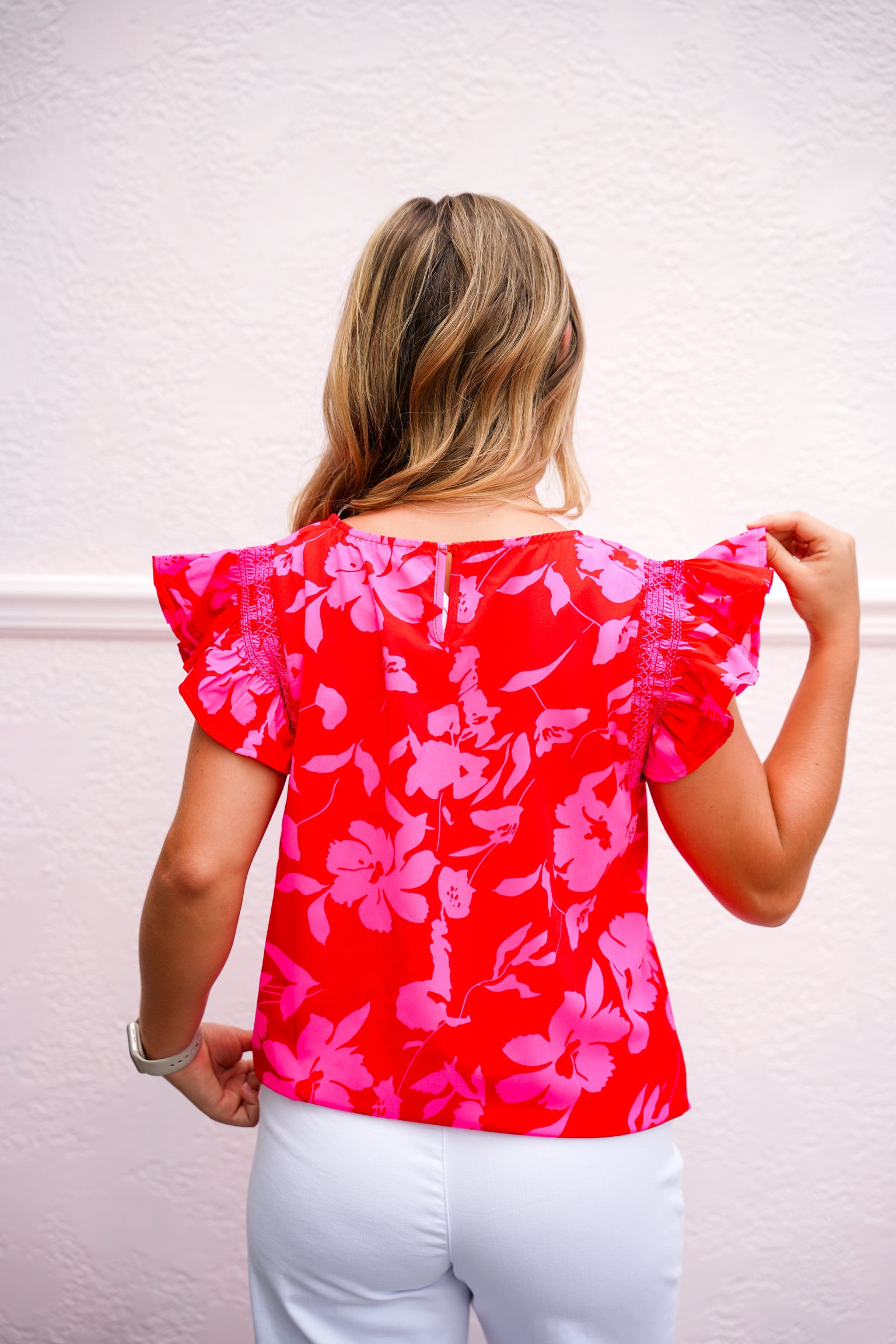 Red Ruffled Cap Sleeve Top - Southern Belle Boutique