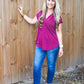 Wine VNeck Blouse