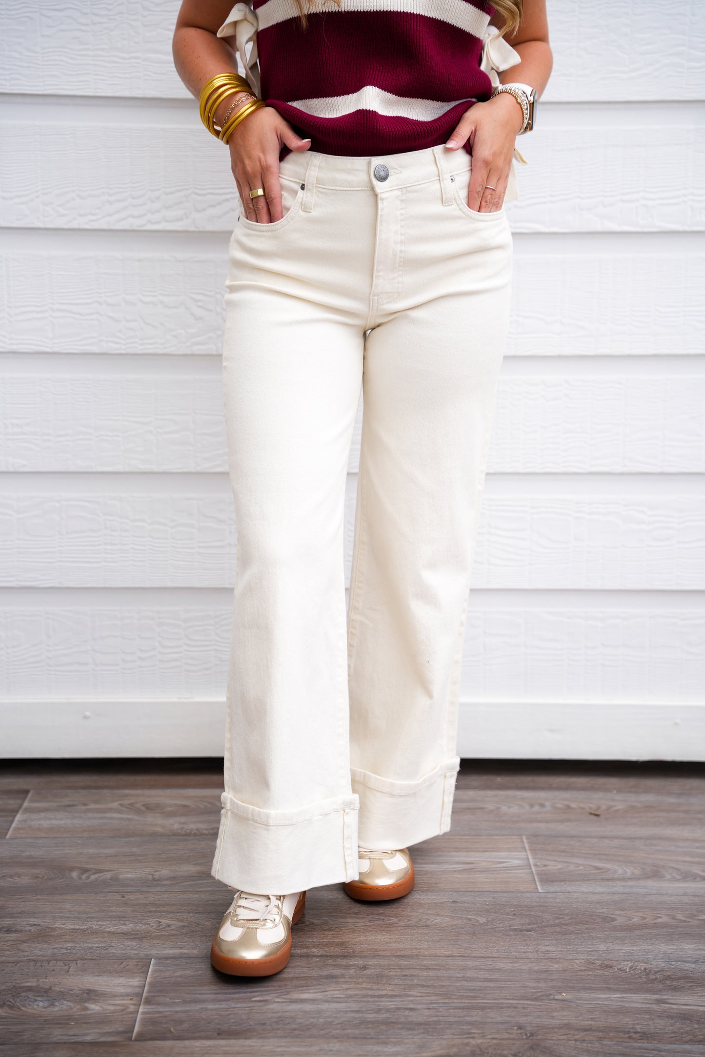 Meg High Rise Wide Leg - Candle