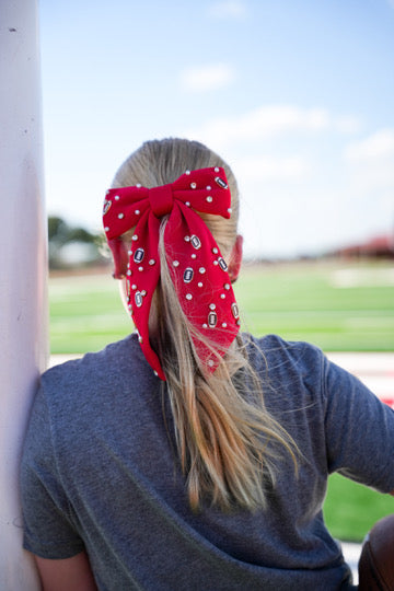 Game Day Charms Bow Clip - Red