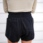 Highwaist Athleisure Split Shorts - Black