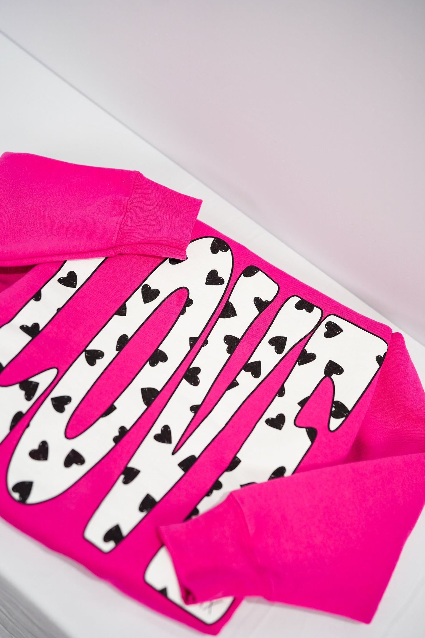 Hot Pink Love Hearts Sweatshirt - Southern Belle Boutique
