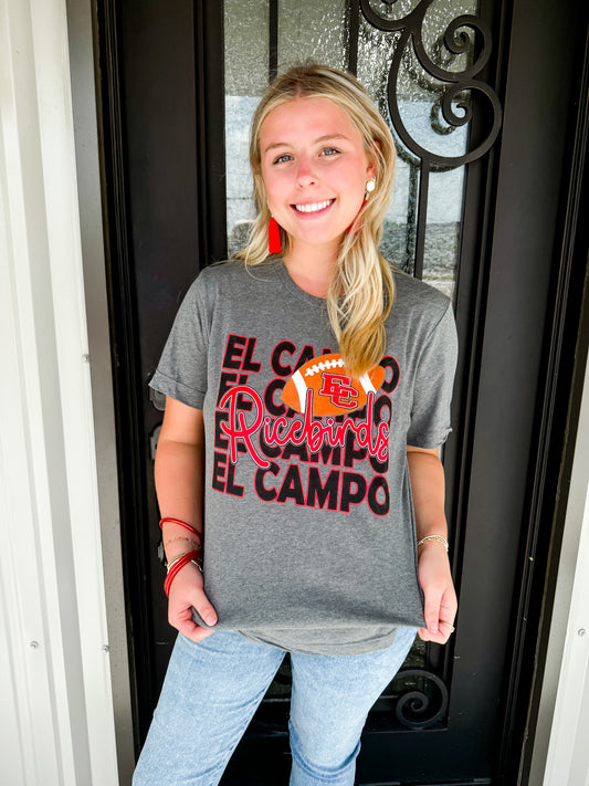 El Campo Ricebird Football Tee