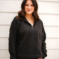 Plush Half-Zip Fleece Pullover - Black