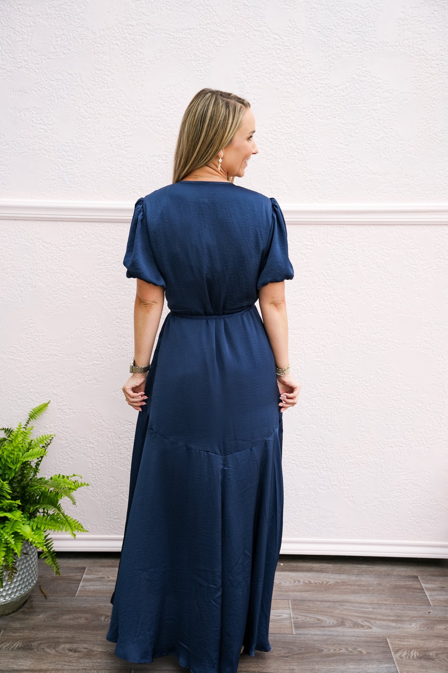 Navy Long Dress - Southern Belle Boutique