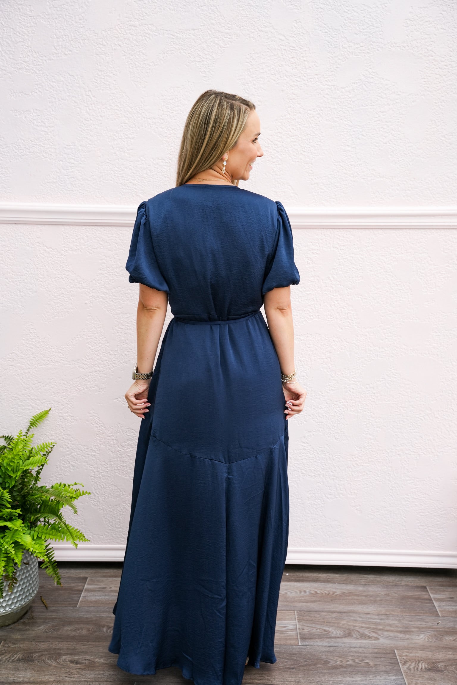 Navy Long Dress - Southern Belle Boutique