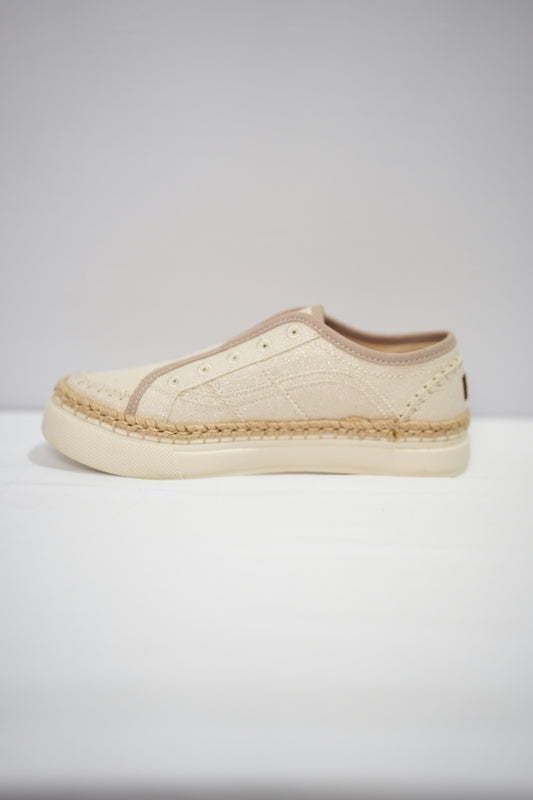 No Chill Silver Raffia Sneaker - Southern Belle Boutique