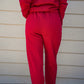 Malibu Essential Tapered Lounge Pants - Garnet Red