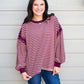 Burgundy Sand Striped Top