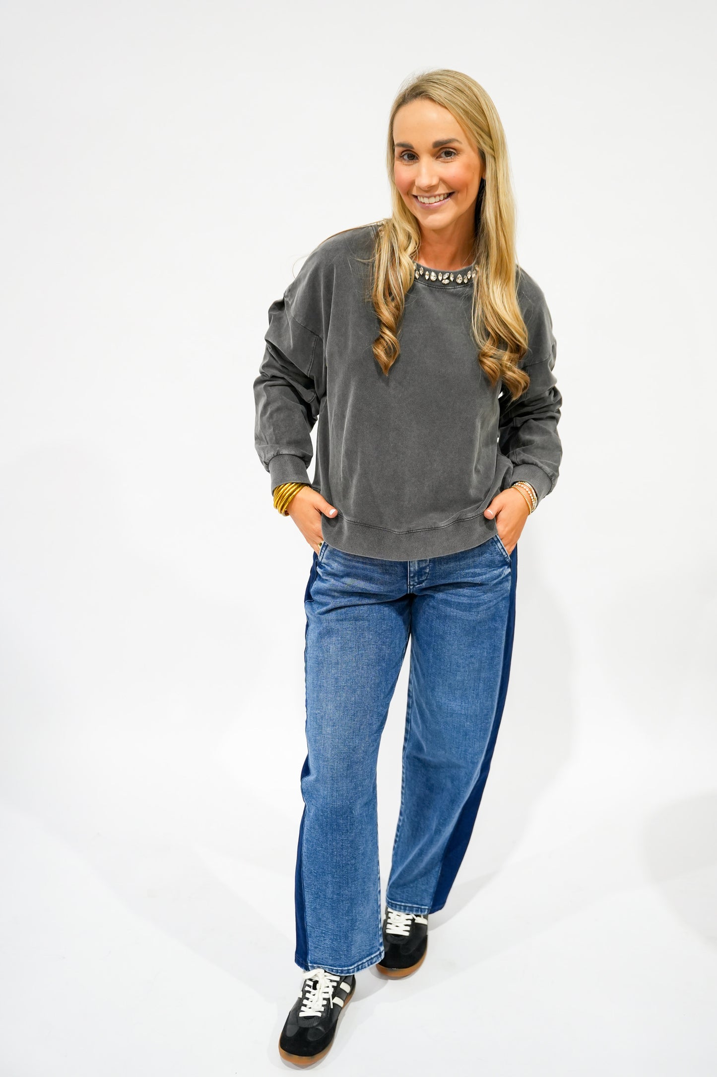 Zella Top - Black Acid Wash