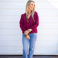 Burgundy Lace VNeck Blouse