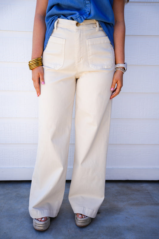 Bristol Pant - Alabaster - Southern Belle Boutique