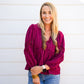 Burgundy Lace VNeck Blouse