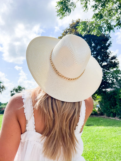 Gold Chain Beach Hat - Southern Belle Boutique