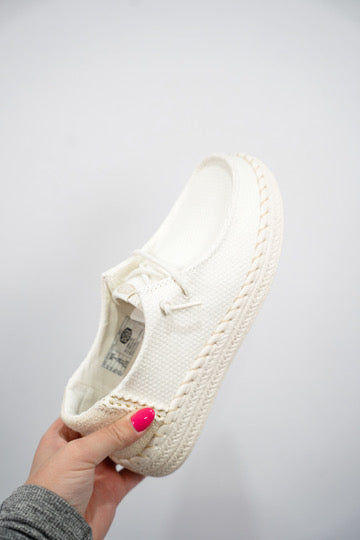 Wendy Espadrille Woven - White - Southern Belle Boutique