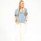 Denim Button Up Blouse - Southern Belle Boutique