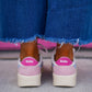 Grandslam Trident Trainer White/Air Fluro Pink Sneakers - Southern Belle Boutique