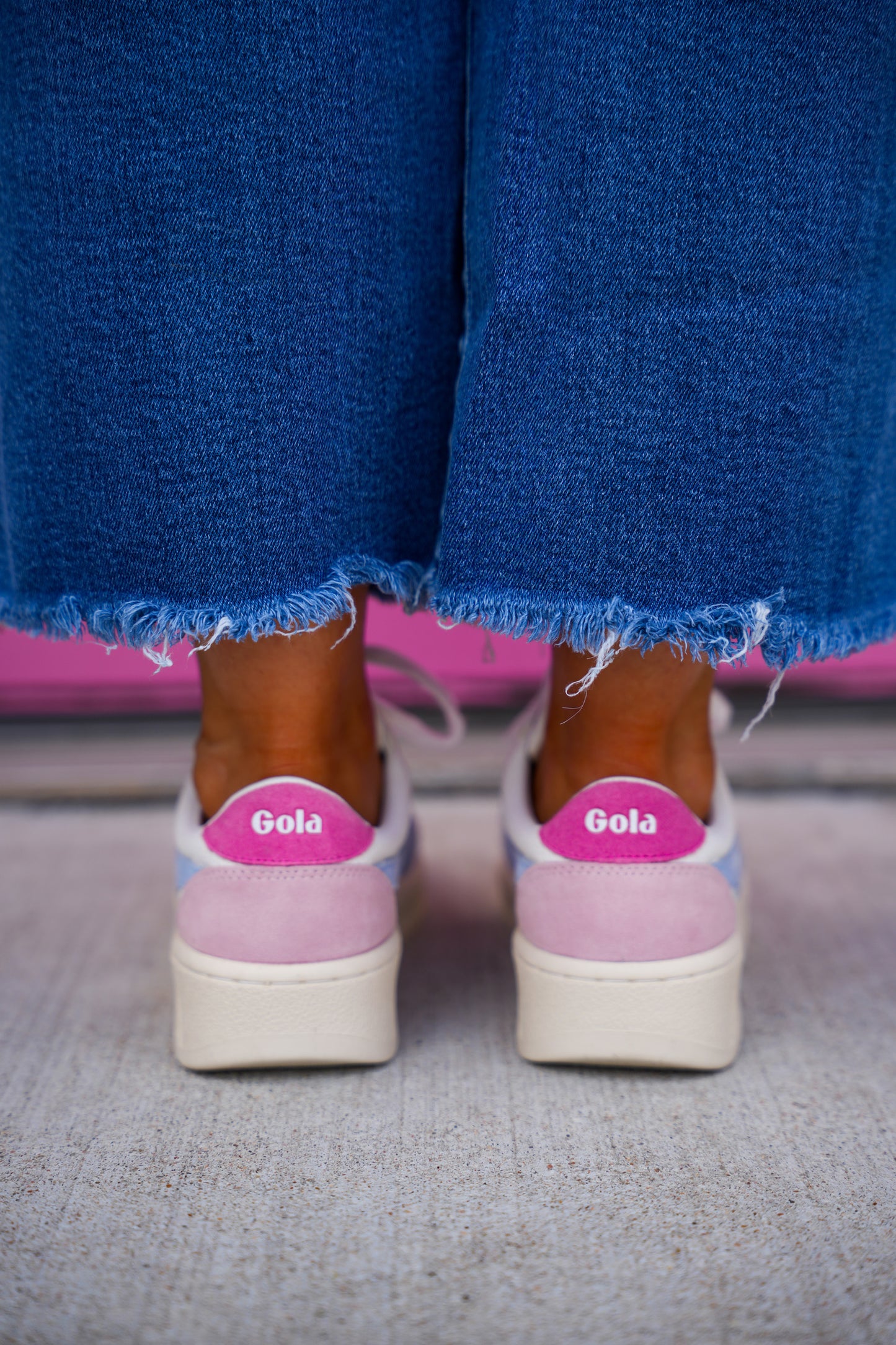 Grandslam Trident Trainer White/Air Fluro Pink Sneakers - Southern Belle Boutique