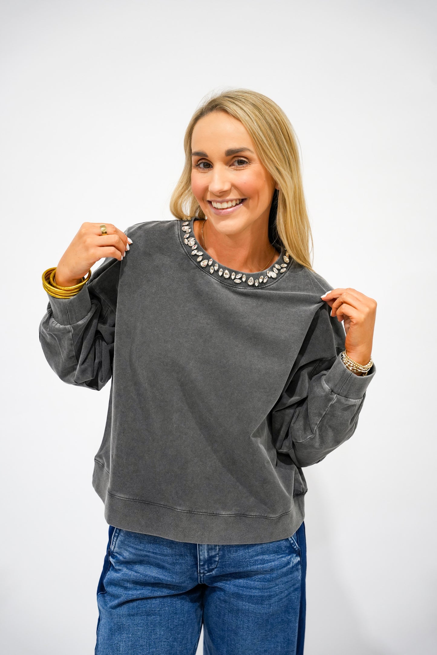 Zella Top - Black Acid Wash