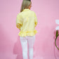 Butter Yellow Peplum Blouse - Southern Belle Boutique