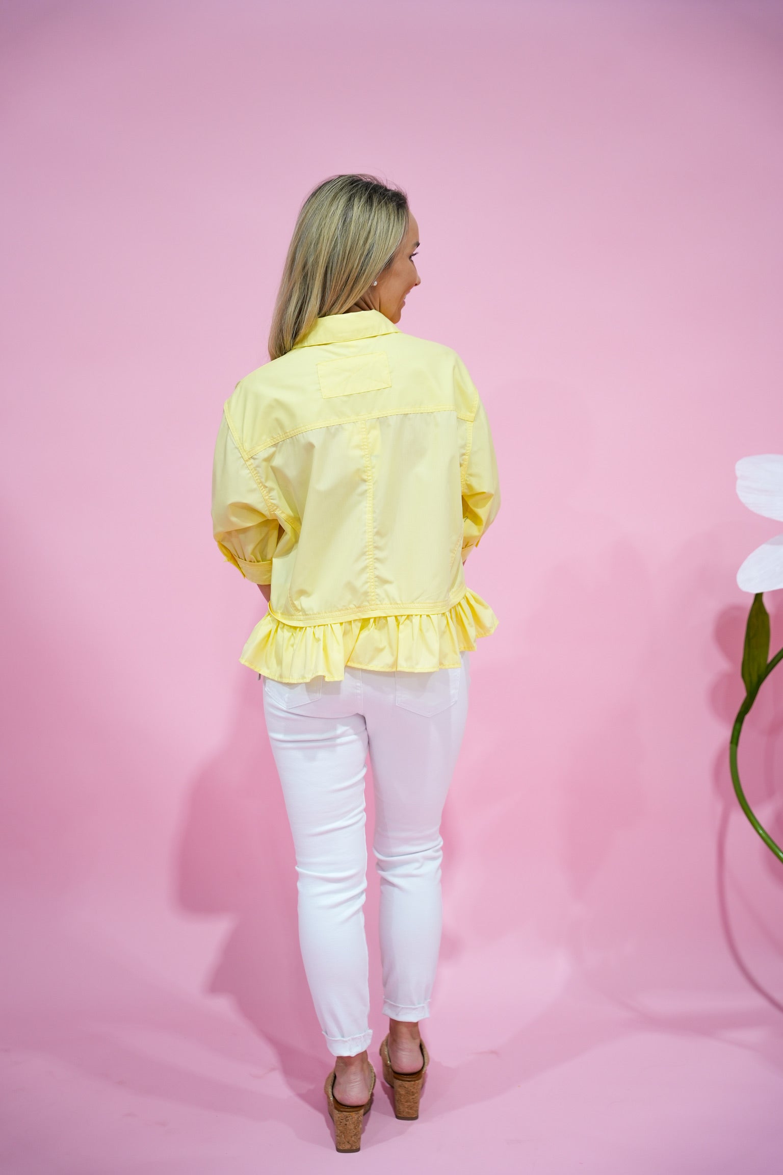 Butter Yellow Peplum Blouse - Southern Belle Boutique
