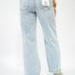 High Rise Wide Leg Pearl Rhinestone Jean